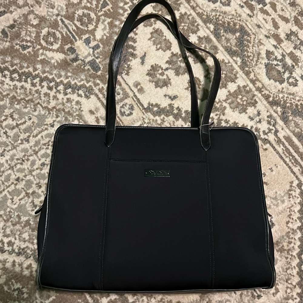 Vintage Coach 6216 Laptop Bag Nylon Leather Briefcase Shoulder Padded Bag  Black - Picture 2 of 12